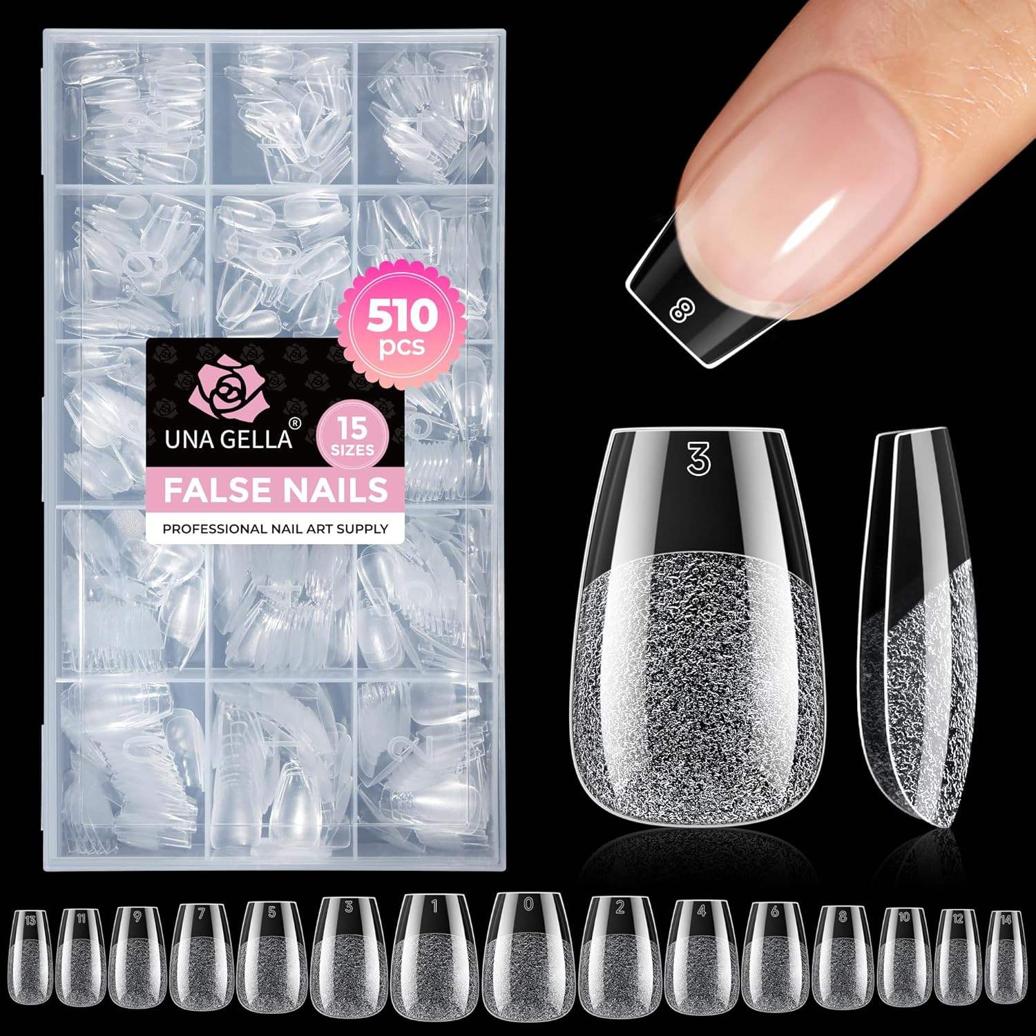Short Coffin Nails Tips: 510Pcs Soft Gel Nail Tips Coffin Acrylic Full Cover Sho