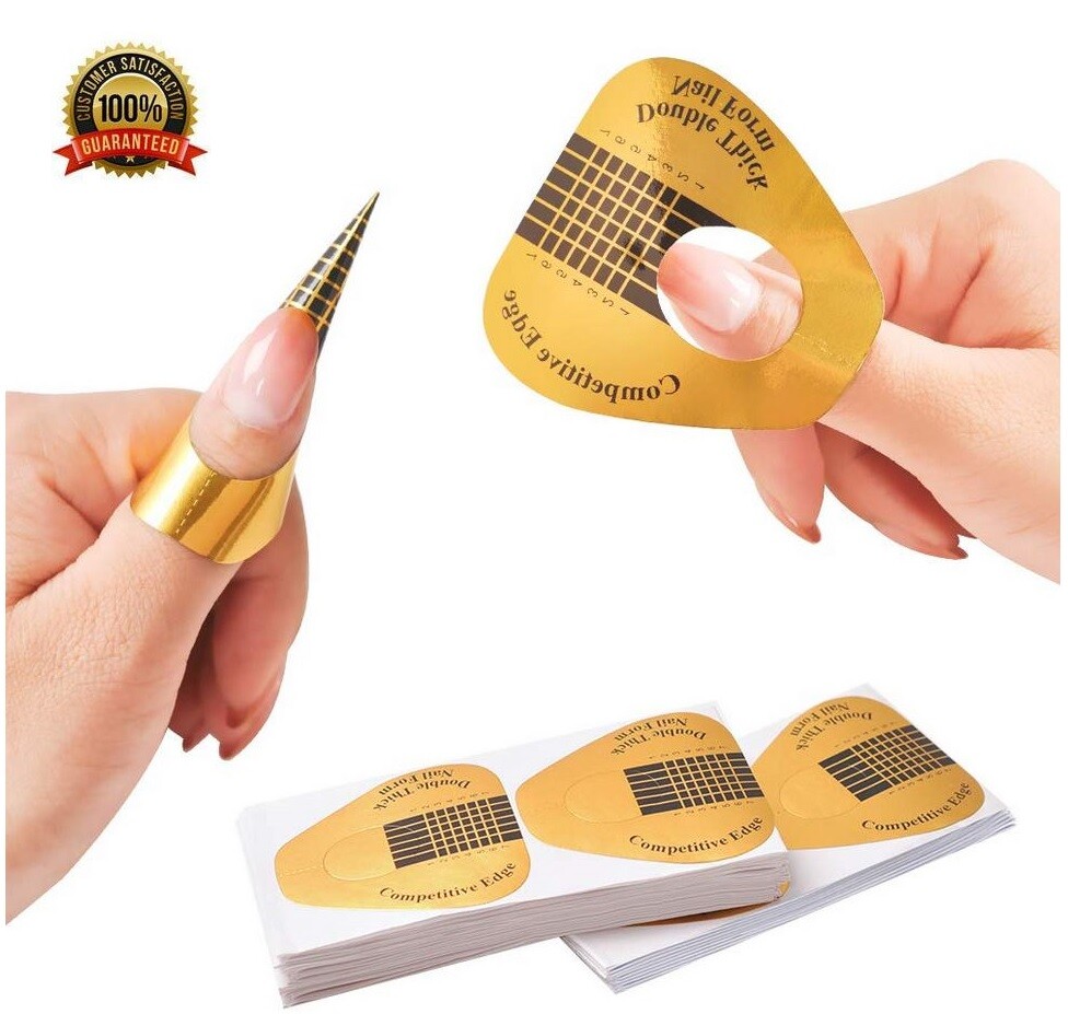 Nail Form Stickers Acrylic Gel Extension Guide | Red/Gold/Silver | Bulk UK Stock