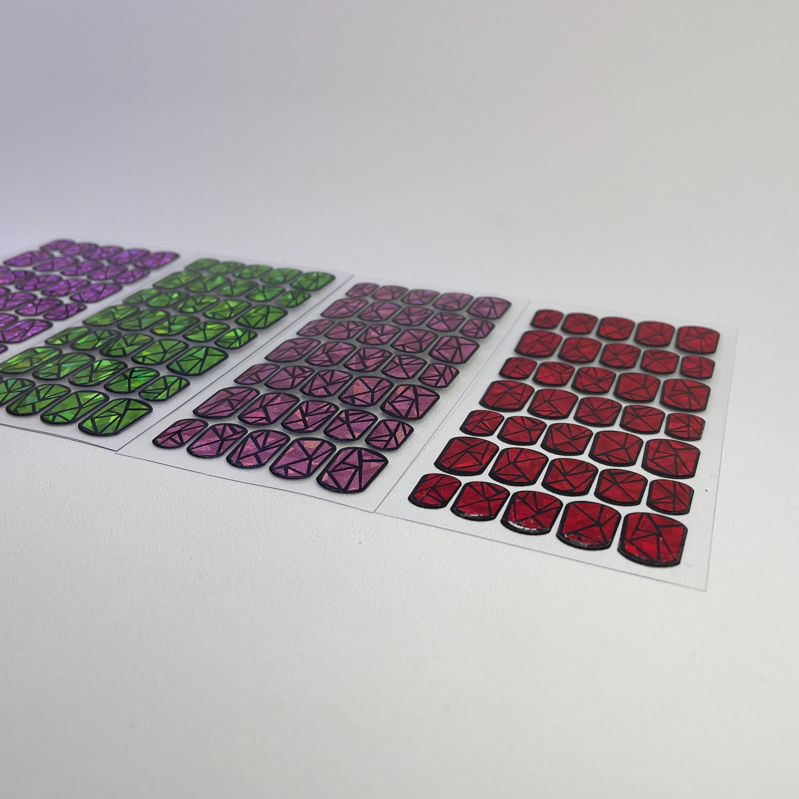 Full Cover Nail Wraps 4pc Set DIY Holographic Glass Bundle Made in Korea