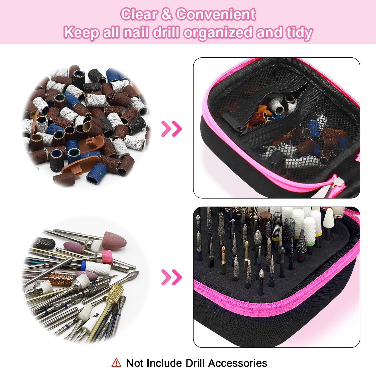 81 Holes Nail Drill Bit Holder, Dustproof Portable Organizer Stora Bag