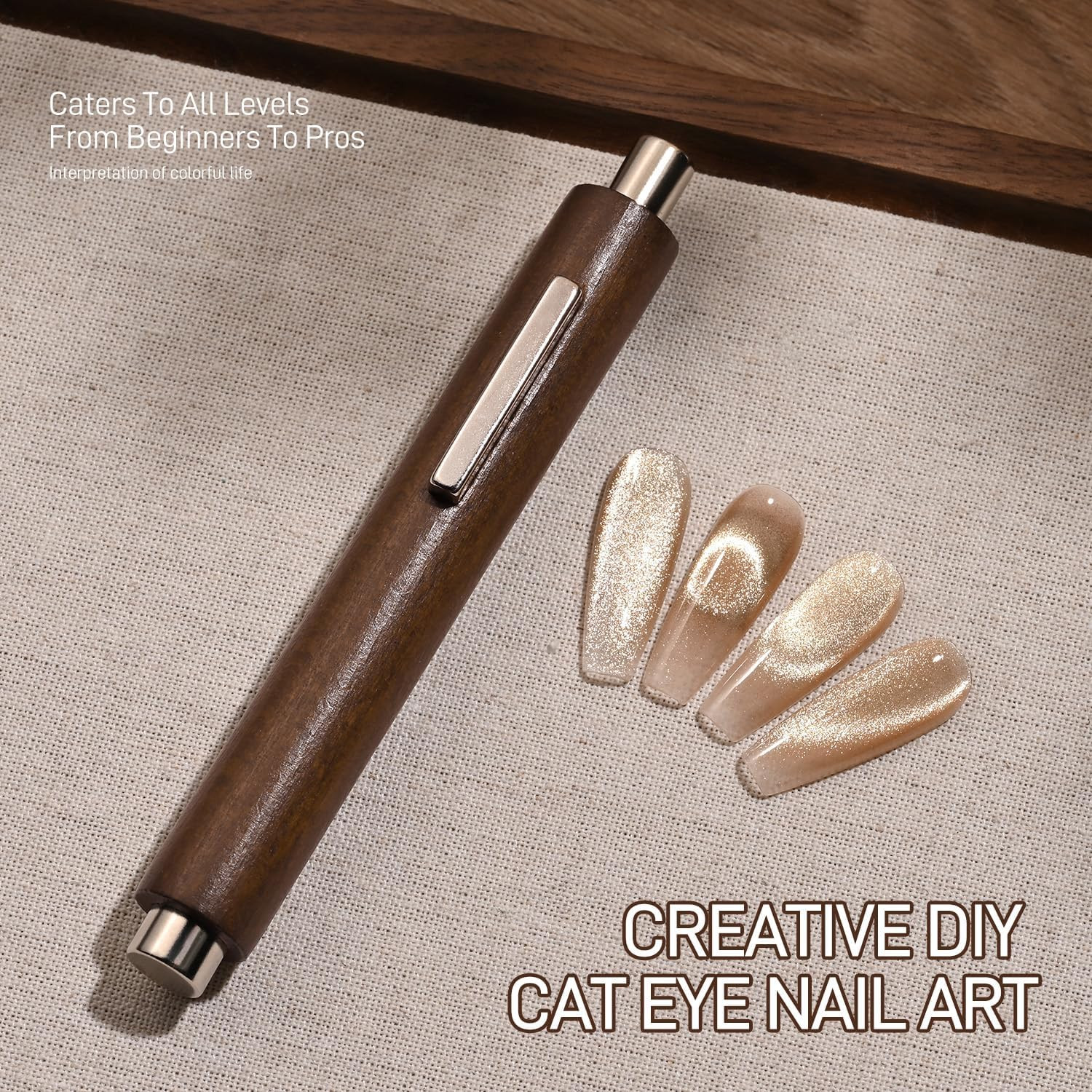 GAOY 3-In-1 Cat Eye Magnet for Nails, Cigar Shape Nail Magnet, Multi-Function Na