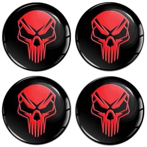 Biomar Labs 4 x 45 mm 3D Gel Silicone Stickers for Hubcaps Wheel Hub Cap Cover