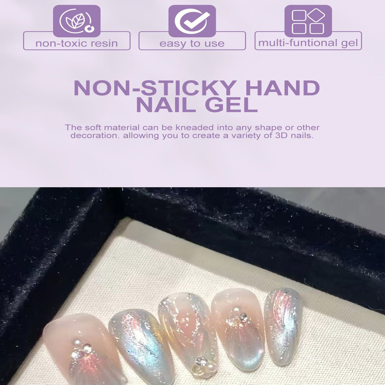 3D Nail Art Gel 5 Colors Sculpting Gel Nail Solid Molding Designs Non-Stick