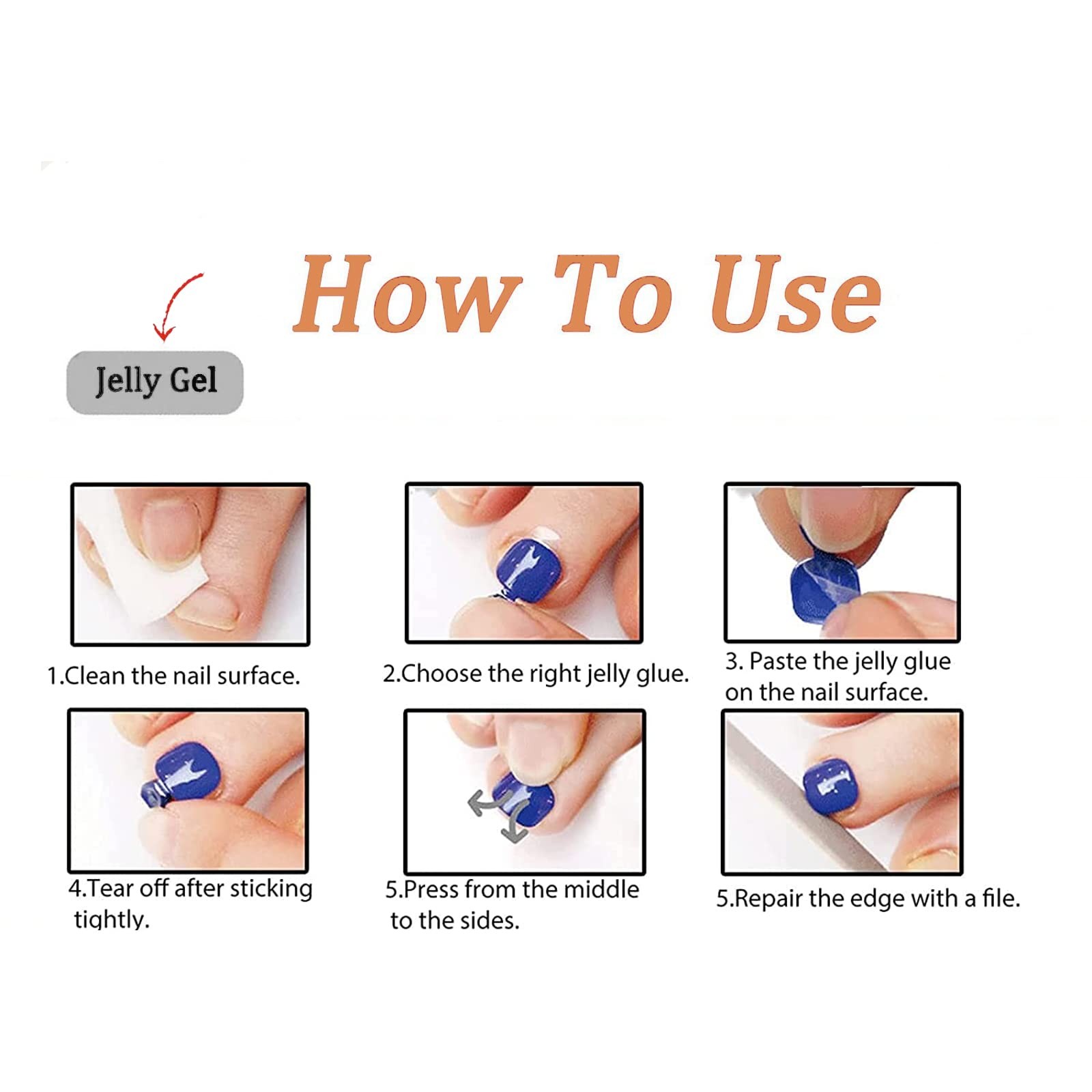 Nude Press on Toenails Short Square Fake Toe Nails Gold French Tip Style11