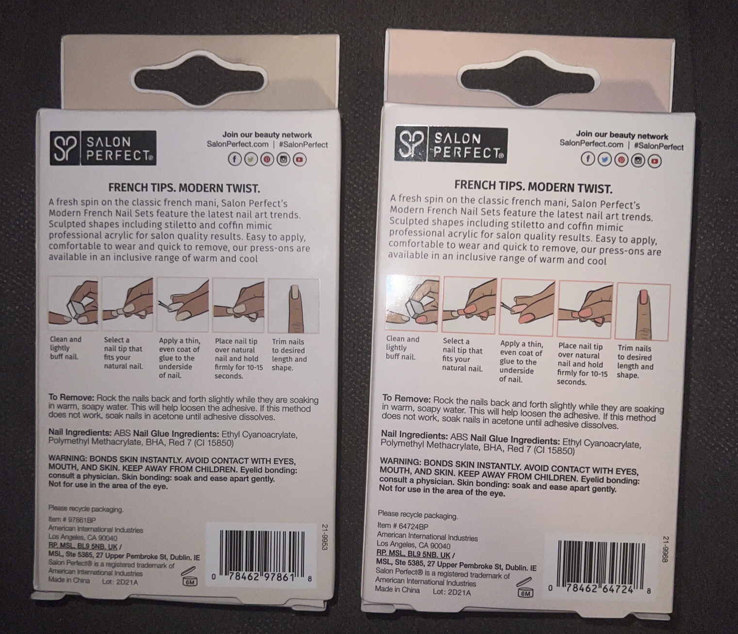 Lot Of 2 Salon Perfect’s Modern French Cheetah & Black Swirl Nail Sets💅{30Each}