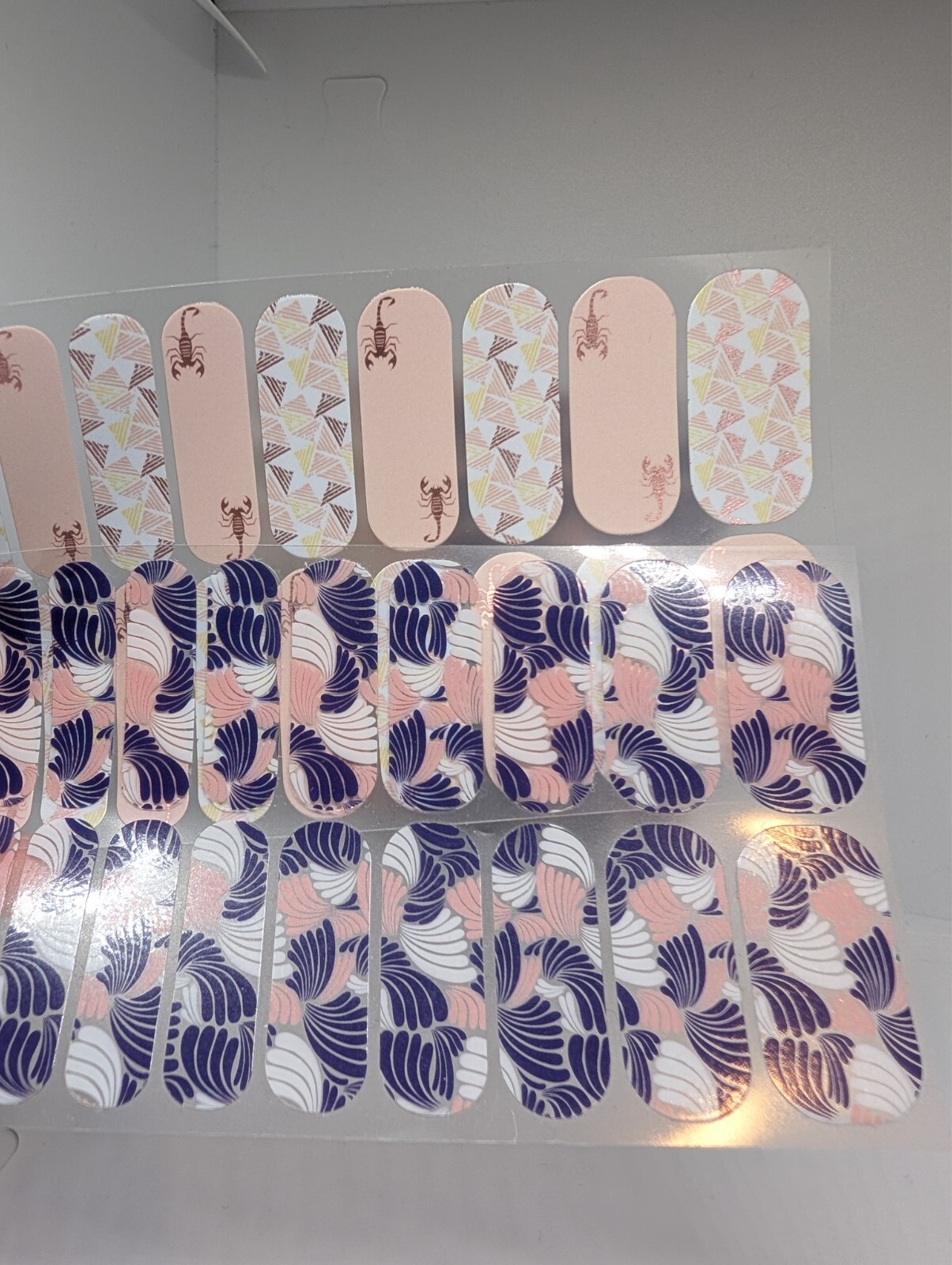 Jamberry Nail Wraps Full Sheets – Indigo Beige Blush Floral Lot of 5