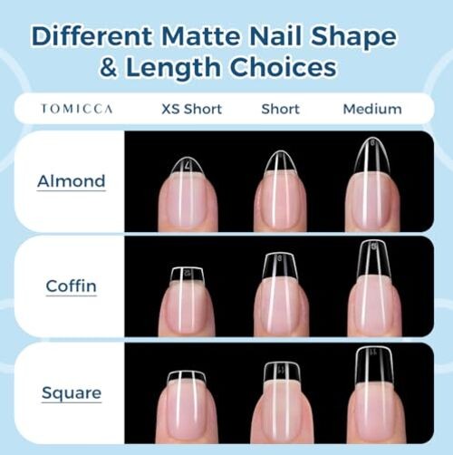 Short Almond Nail Tips, 510pcs 15 Sizes Pre-Shaped Soft 510pcs Short Almond