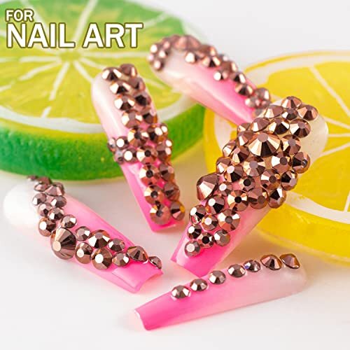 One Pack 2000 Pcs of Flatback Round Rose Gold 27-One Pack of Rose Gold