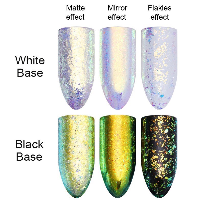 AURORA CHAMELEON FLAKES NAIL POWDER AB Unicorn MIRROR Effect RAINBOW Nails (AF5)