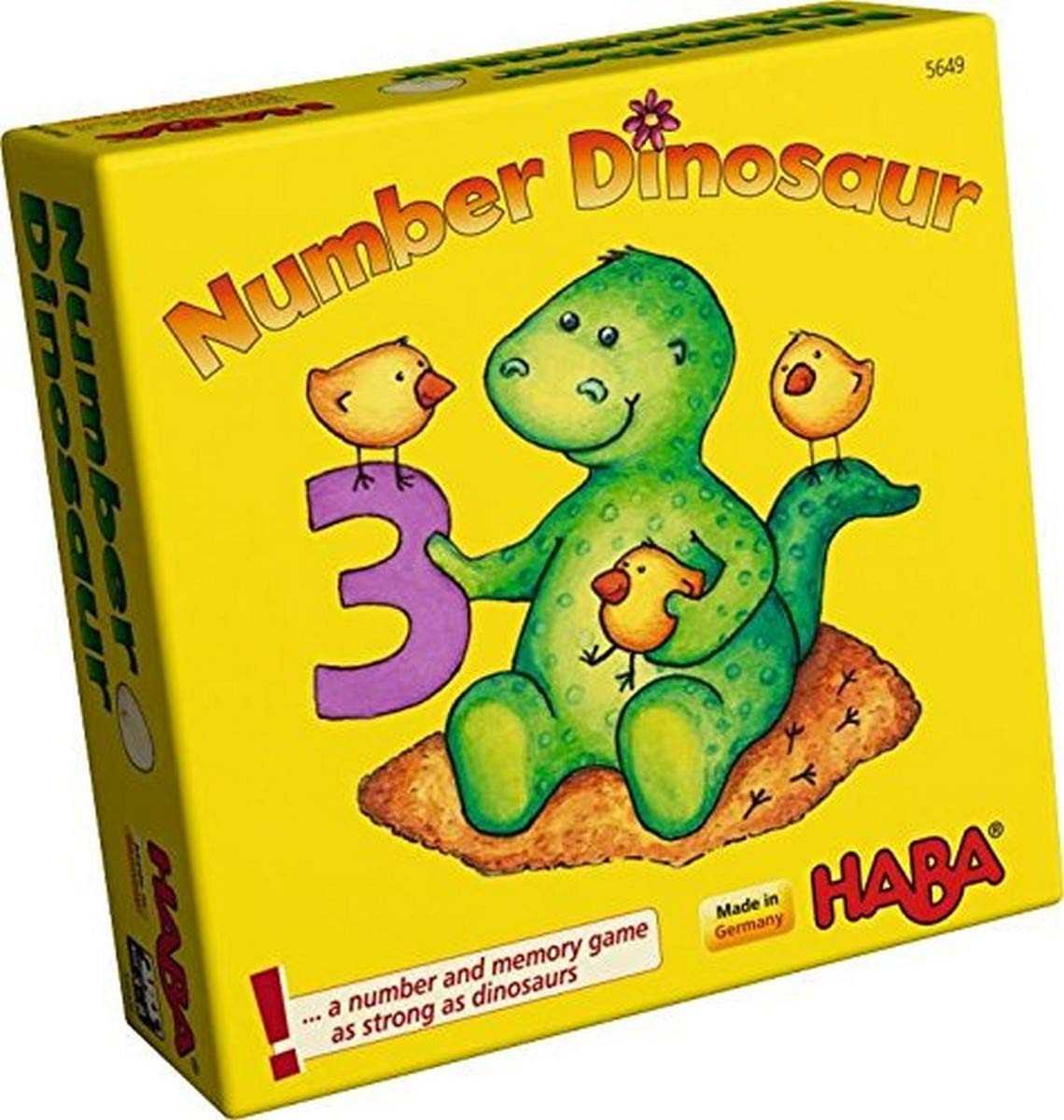 HABA Number Dinosaur Game Medium, Colorful (Yellow Prominent)