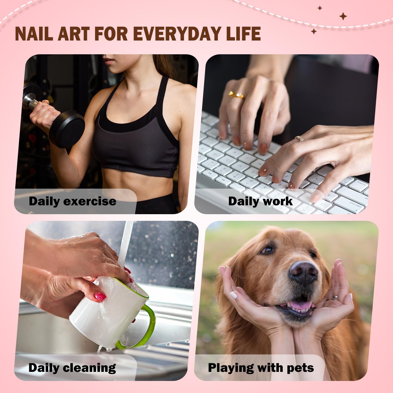 Long Press on Nails Square Press Ons White French Tip Fake Nails with 3D Whit…