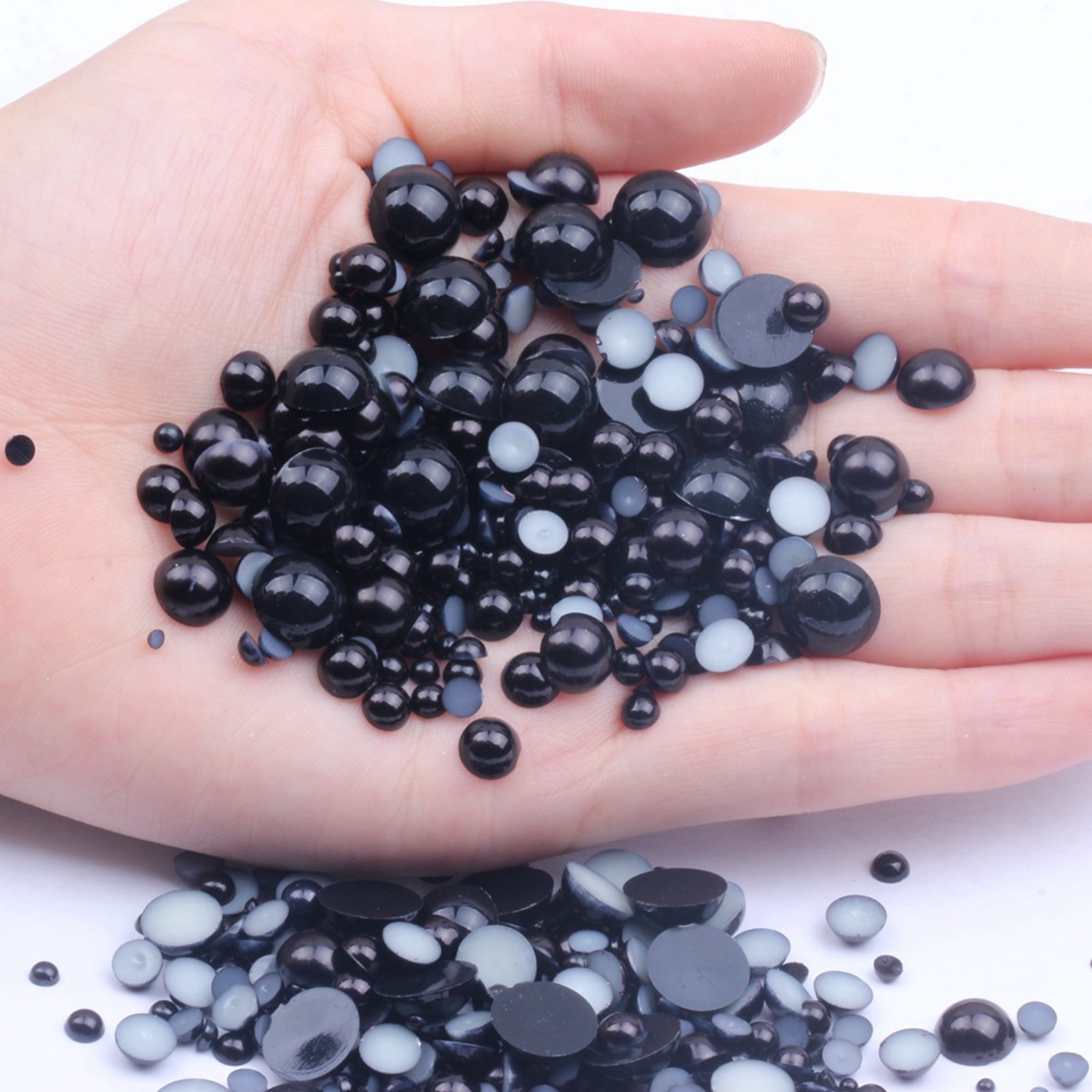 10,000 pcs Acrylic Tiny Half Pearl Flatback Round Bead 1.5mm -4mm Nail Art Tips