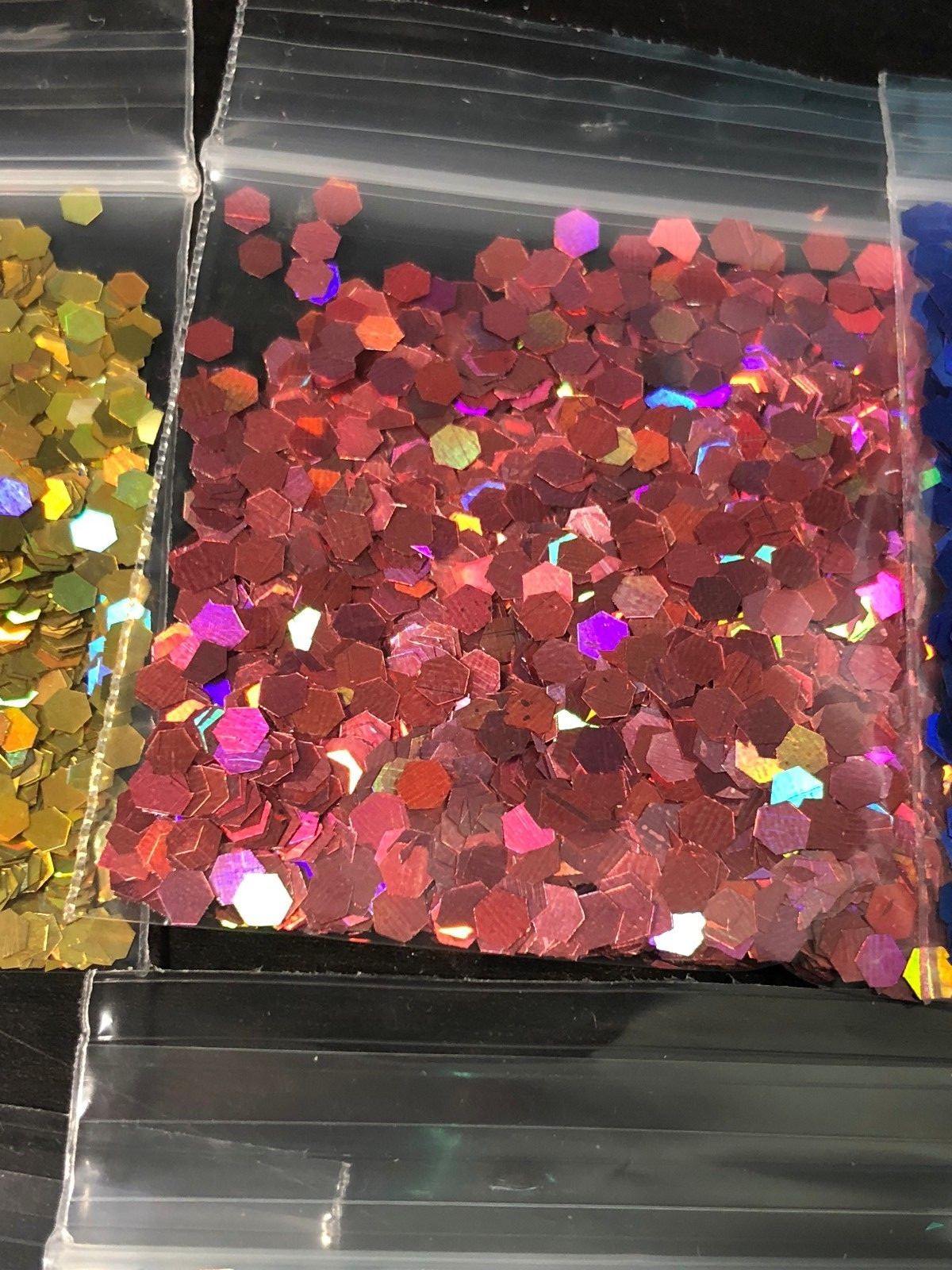 Solvent Resistant 3MM HEXGON Shape Holographic You Choose Color Nail US Seller