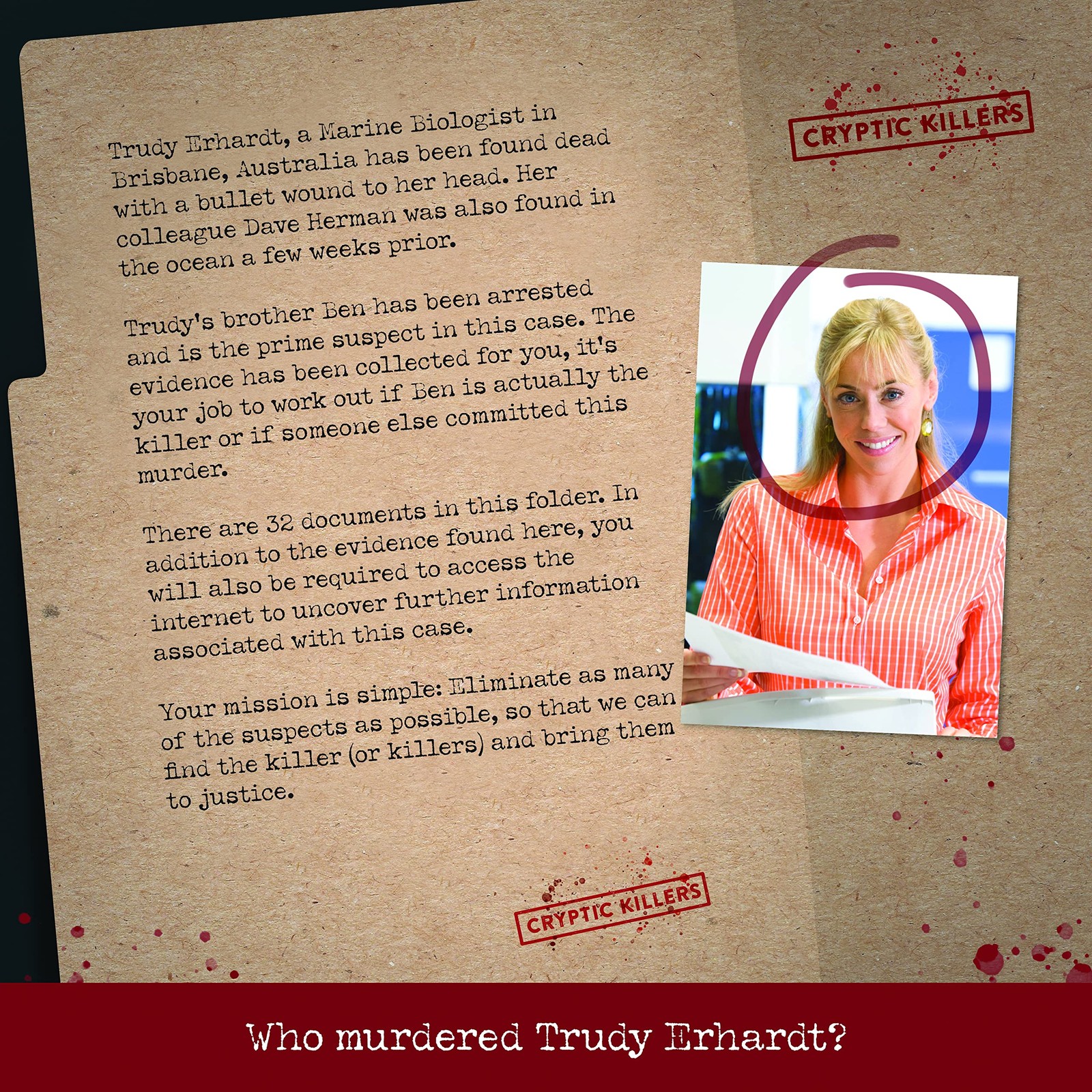 Cryptic Killers Unsolved Murder Mystery Game – Cold Case One Size, Multicolor