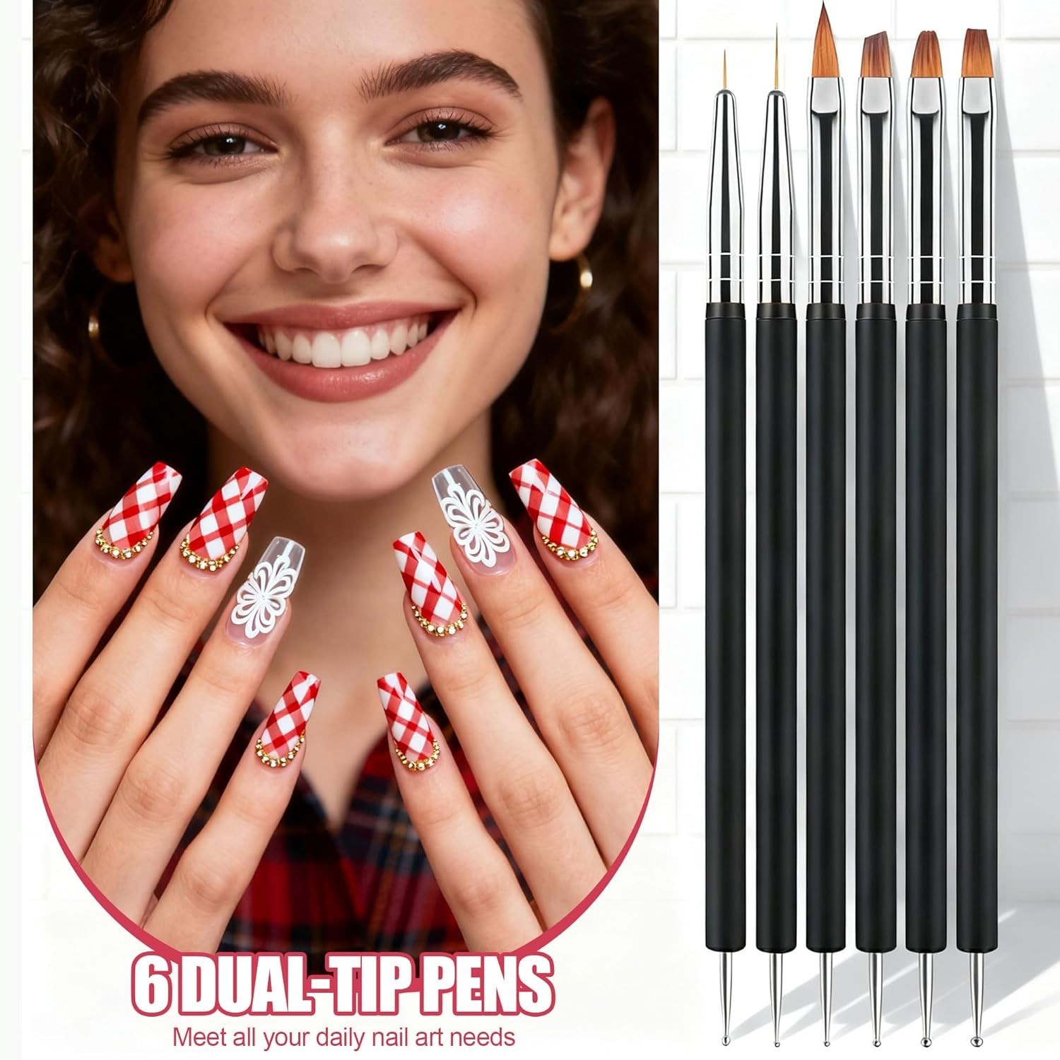 Elegant Nail Art Taping Kit: 10 Vibrant Colors with Essential Brushes & Tools