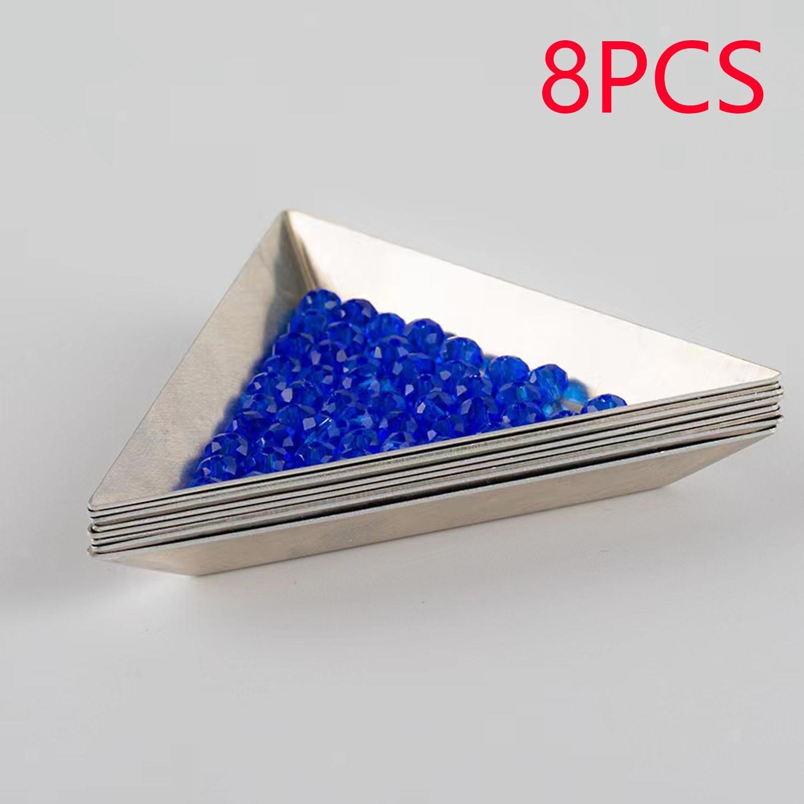 8Pcs Bead Sorting Trays Triangle Aluminum, Bead Sorting Storage Plates Trays,