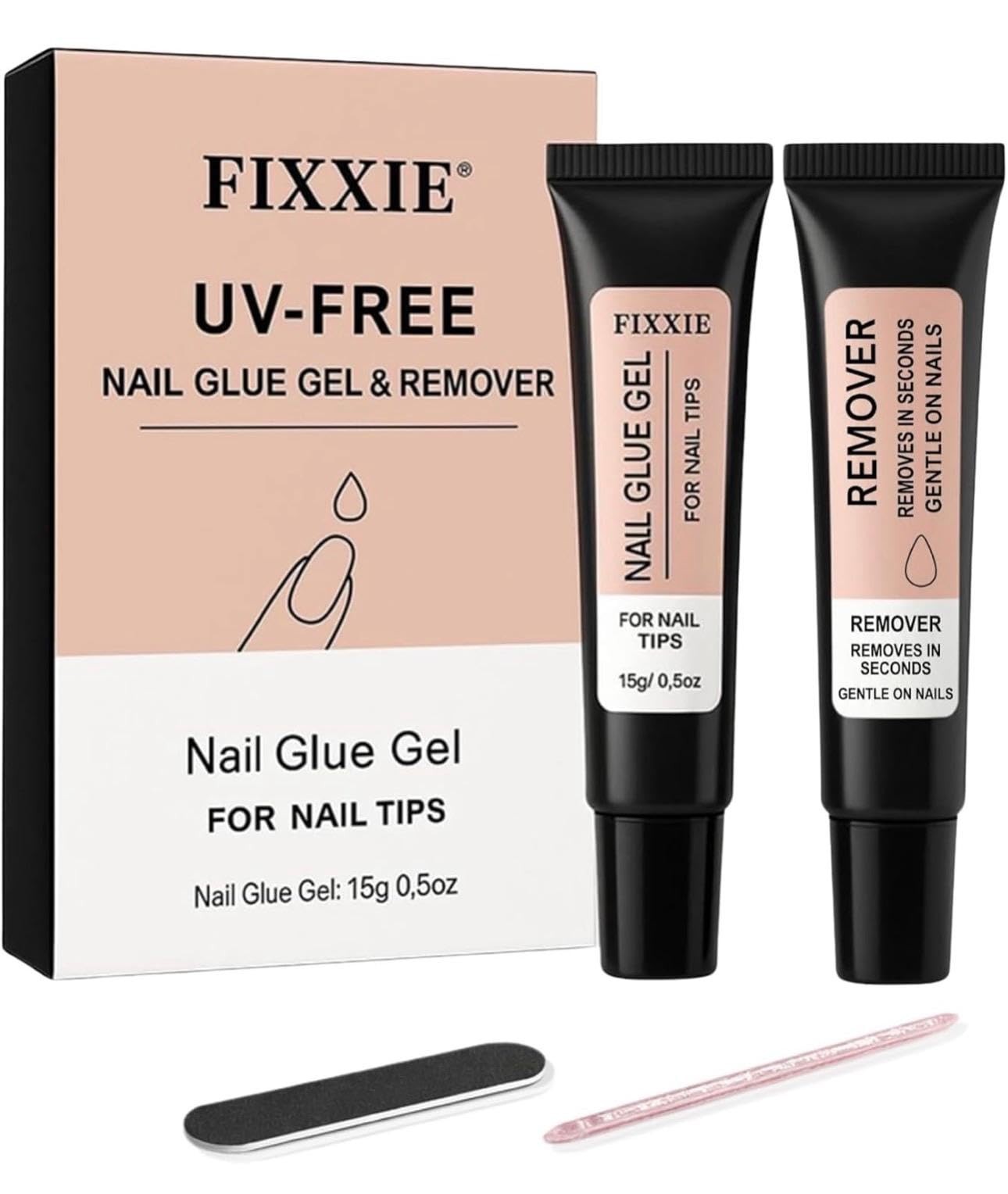 Super Strong Nail Glue Gel with Remover 15g/15ml Extra Strong UV Free Nail Gl…