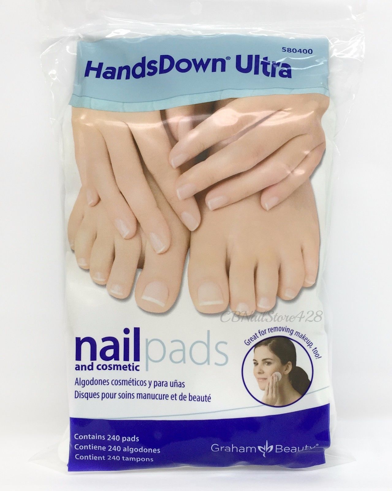 FREE SHIP ! GRAHAM – HandsDown Ultra Nail & Cosmetic Pads – 240ct/Pack