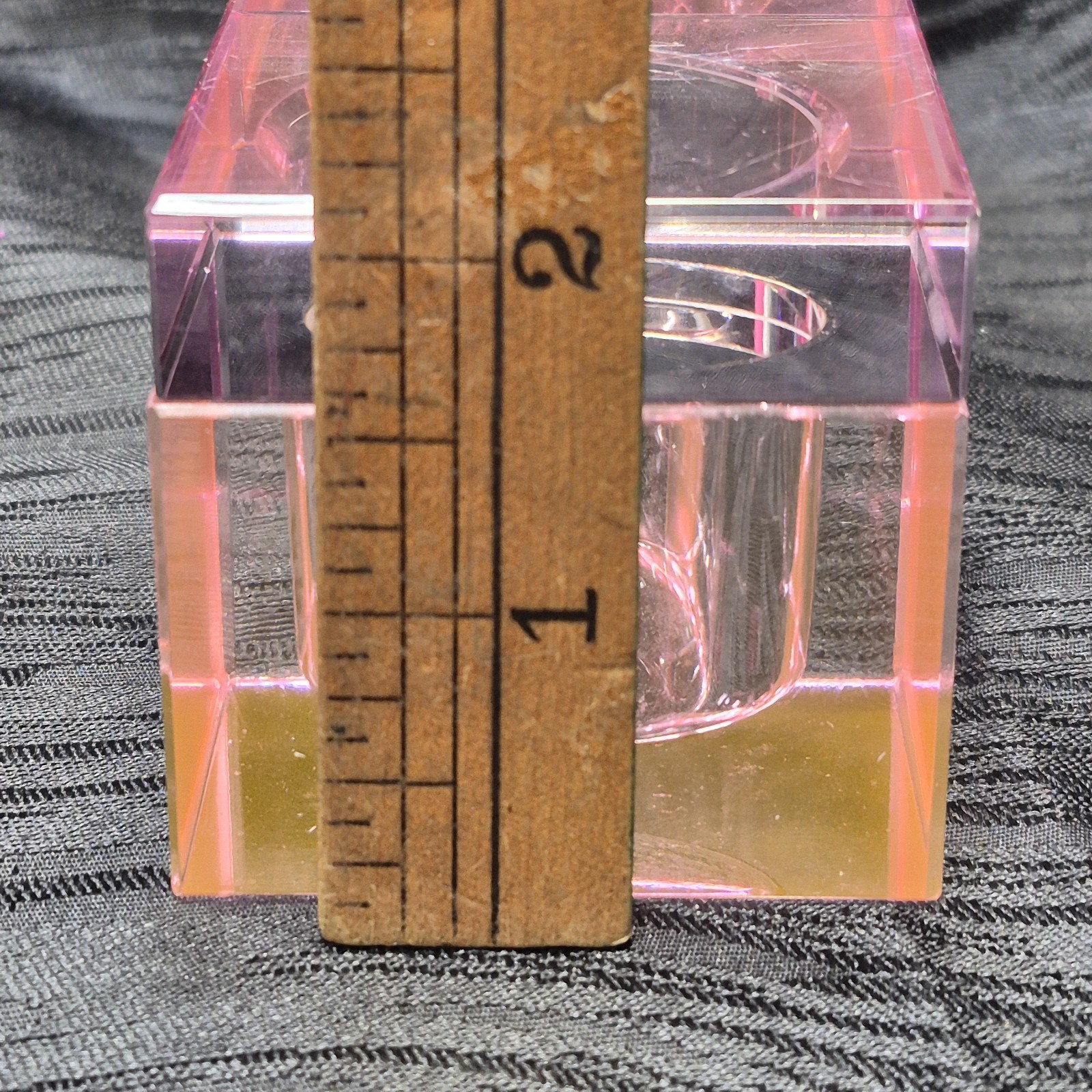 Square Pink Glass Dappen Dish W/Lid Original Box Nail Technician Acrylics GelS