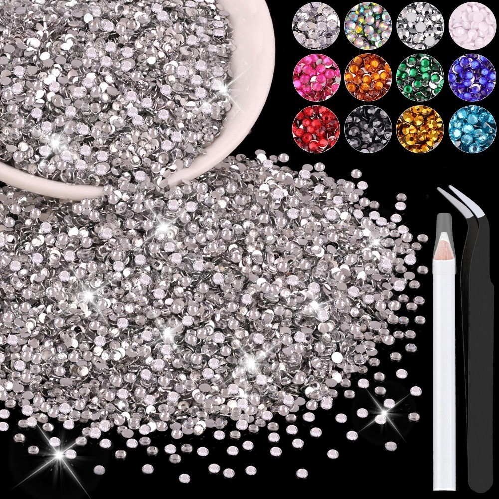 5000PCS Clear 3mm Resin Rhinestones Flatback Crystals for Crafts DIY Nail Art