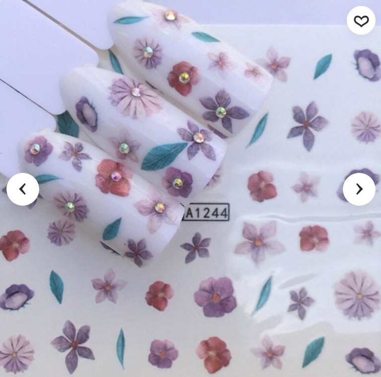Flower, Floral Nail Art Water Decals DIY Nail (Group 7)