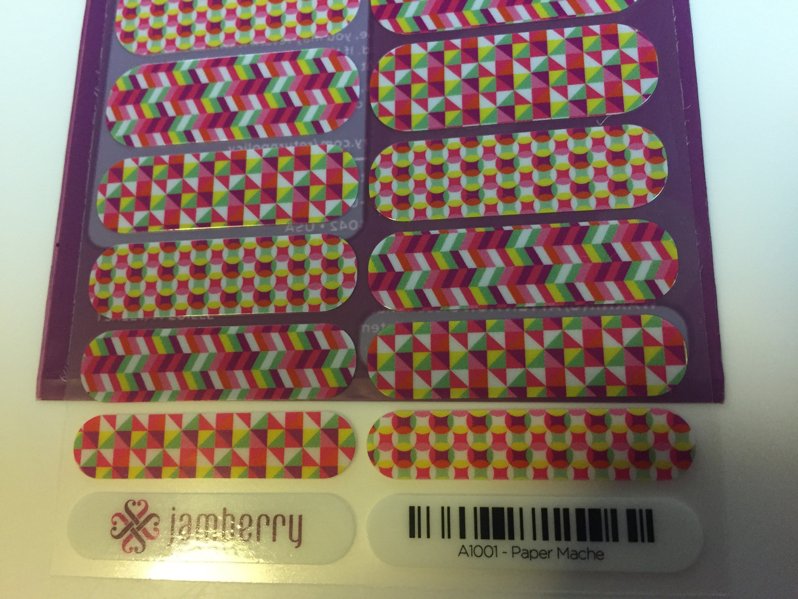 Jamberry Vinyl Nail Wraps ~ Full Sheet ~ Paper Mache ~ Retired (New)