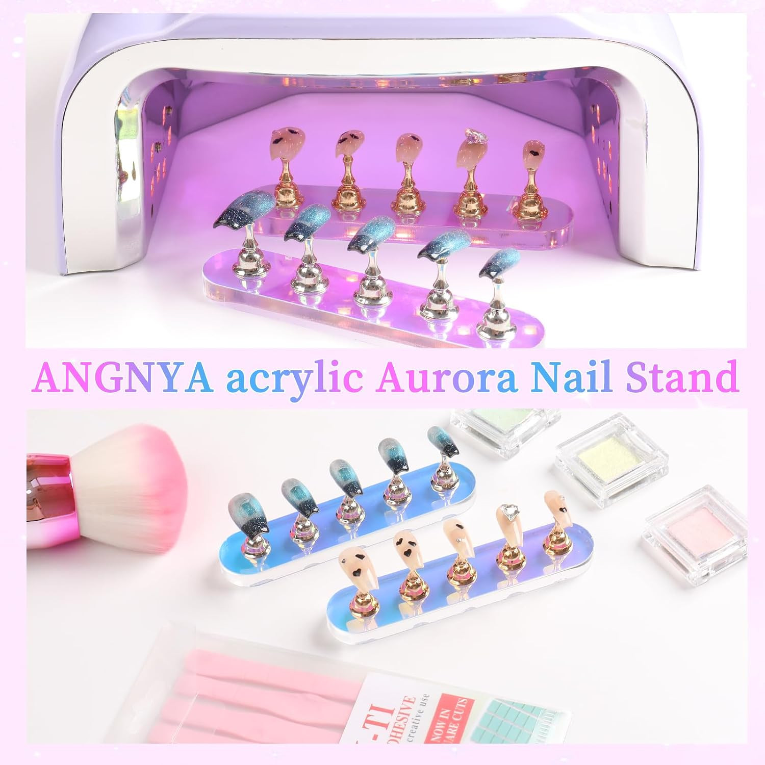 Nail Stands for Press Ons Fake Nail Holder for Painting Nails Art | 2 Sets, 96Pc