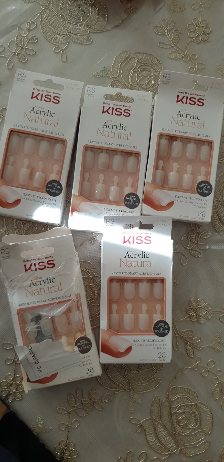 Kiss Salon Acrylic Natural Revolutionary Acrylic Nails Real Short (Brand New)