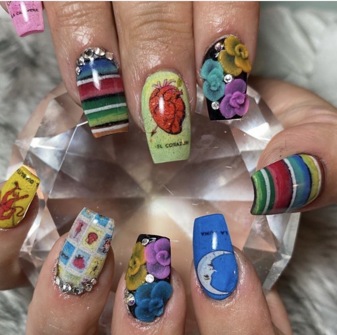 Loteria Bingo Game Latina Nail Decals Water Slide Nail Art Tool Diy Nail Wraps