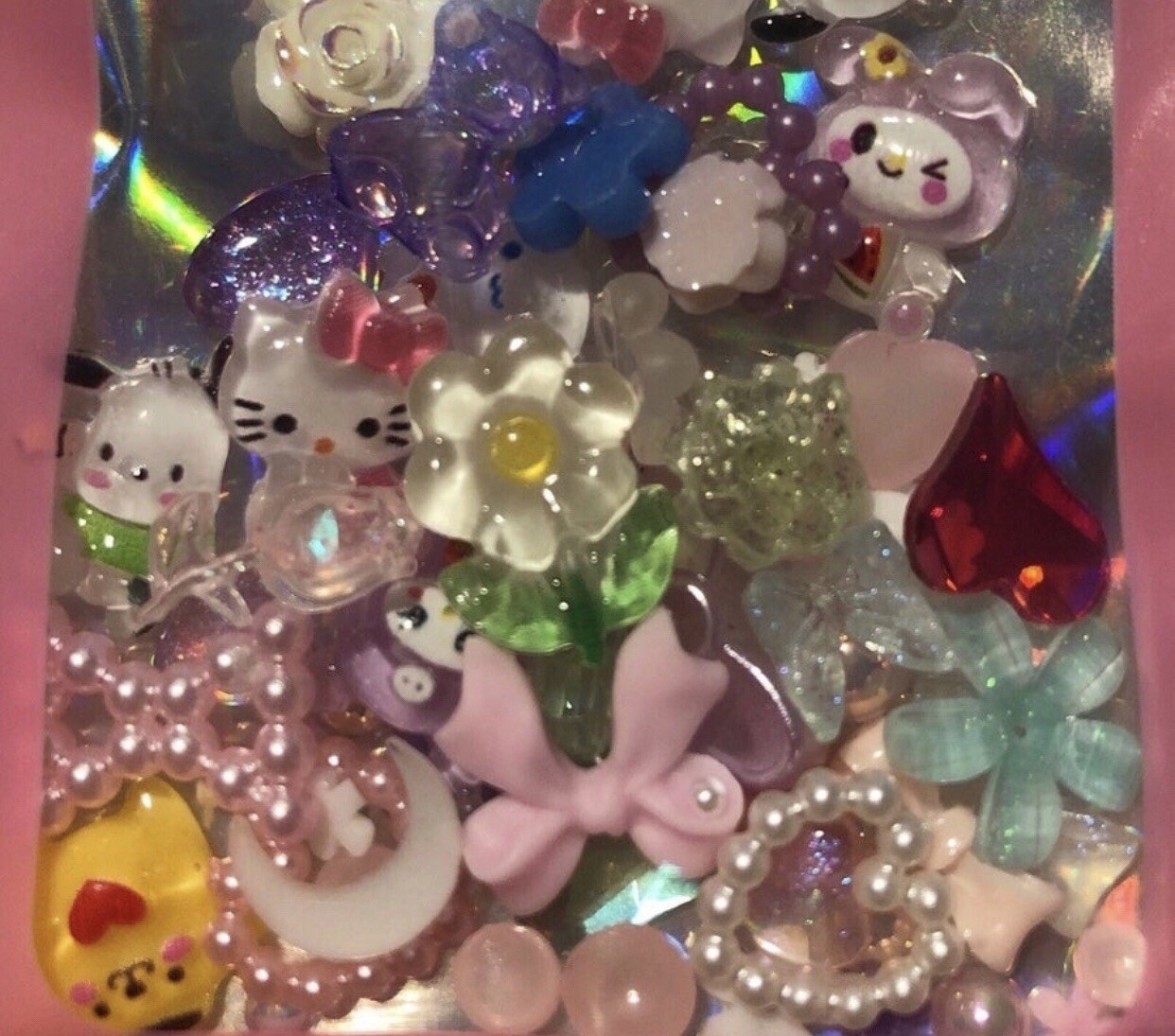 Kawaii Nail Charms Lot of 40+ Sanrio Hello Kitty My Melody Kuromi