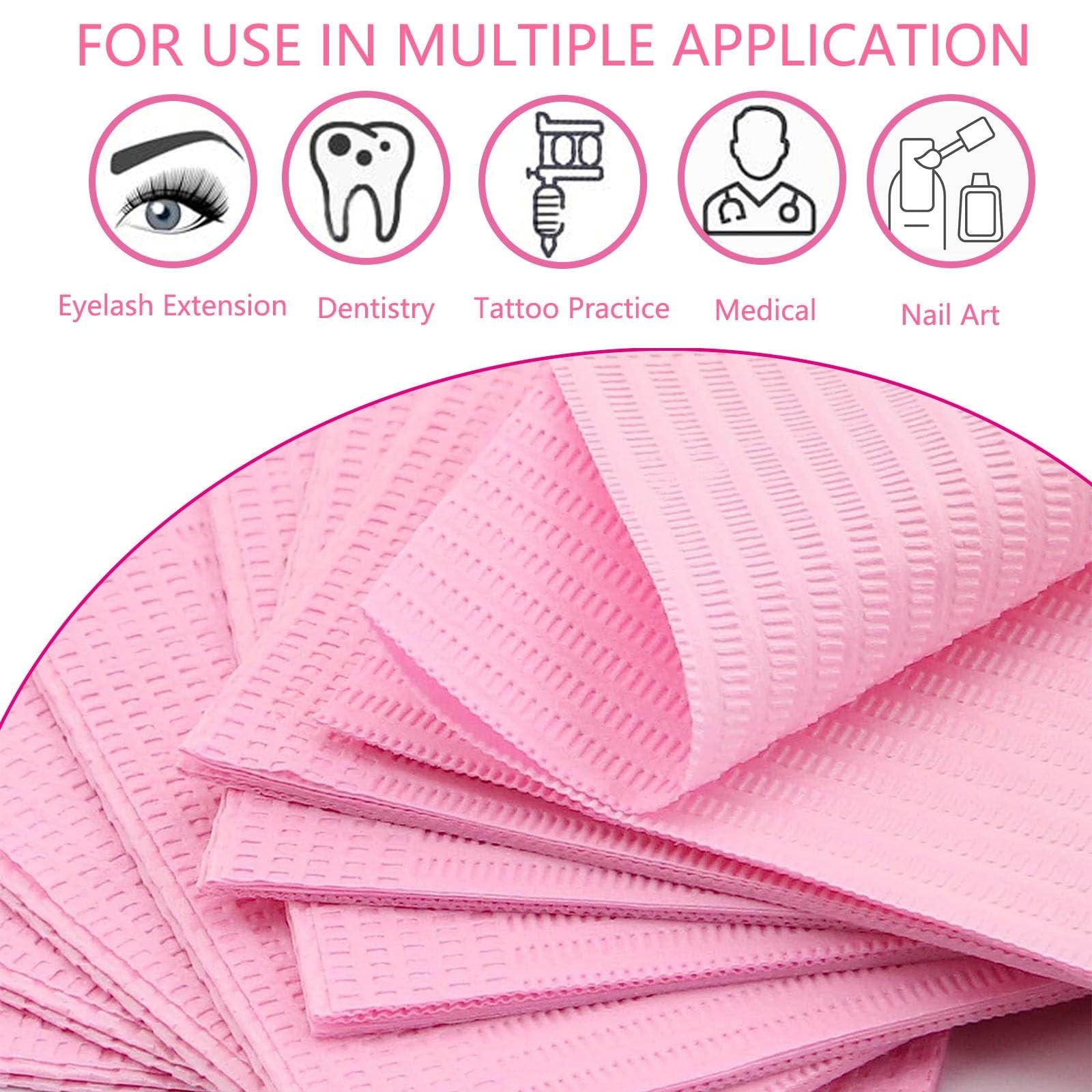 Nail Art Table Mats Disposable Nail Paper Towels,50PCS Pink Waterproof 3 Ply …