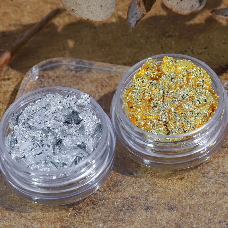 Gold Sliver Glitter Flakes Irregular Aluminum Foil Sequins Nails Chrome Powder