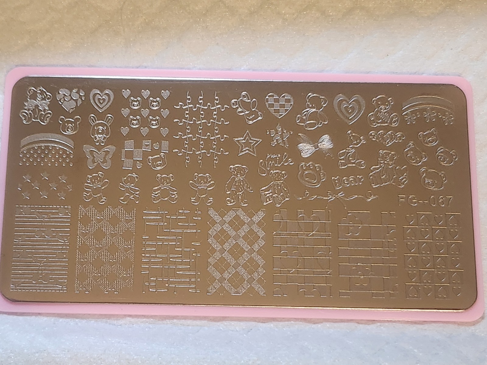 Teddy Bear Nail Stamping Plate (FG-067)