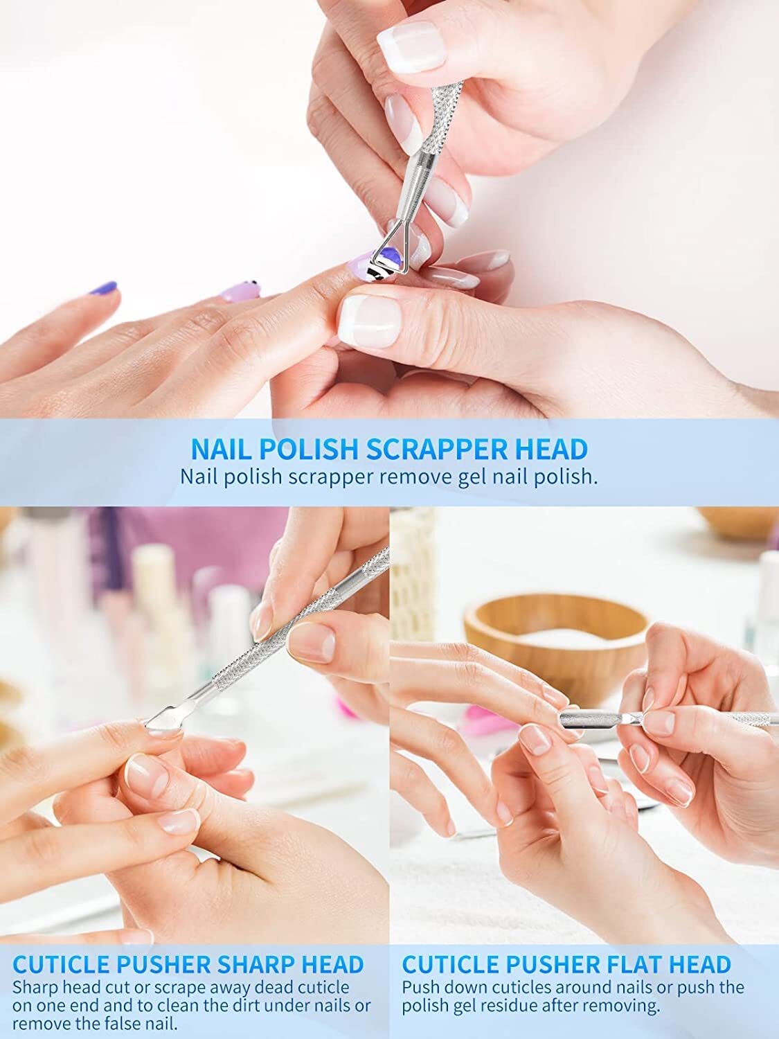 Nail Soaking Bowl Soak Off Gel Polish Remover with Nail Art Tools for Nail Spa