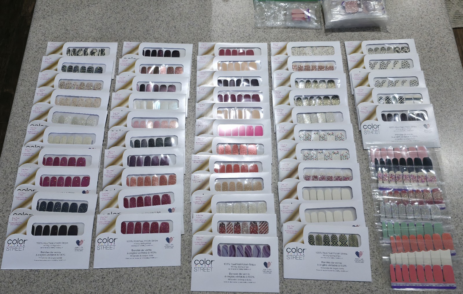 Color Street Press-On Nails Multicolor Glitter Animal Square Short Pre-Designed