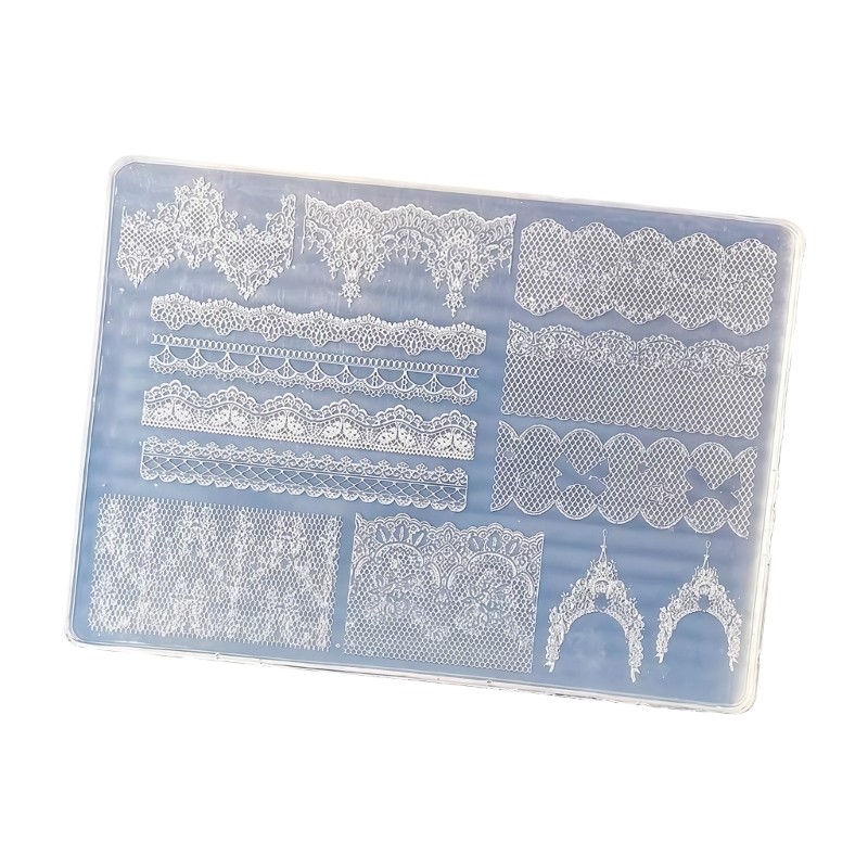 Professional Silicone Nail Art Template for Intricate 3D Lace Manicure Designs