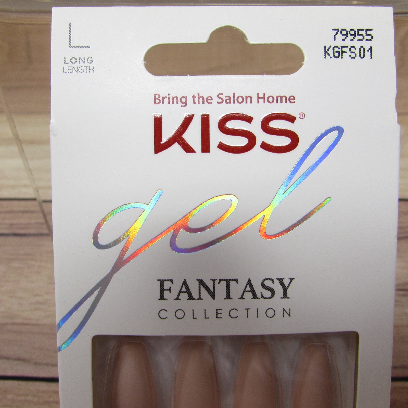 Kiss Gel Nail Kit Fantasy Collection High Volume Long Sculpt 28 Nails Glue Nude