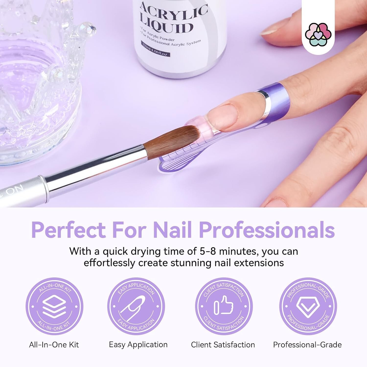 Deluxe Acrylic Nail Kit with Drill: Powder, Liquid & Lamp for Perfect Nails