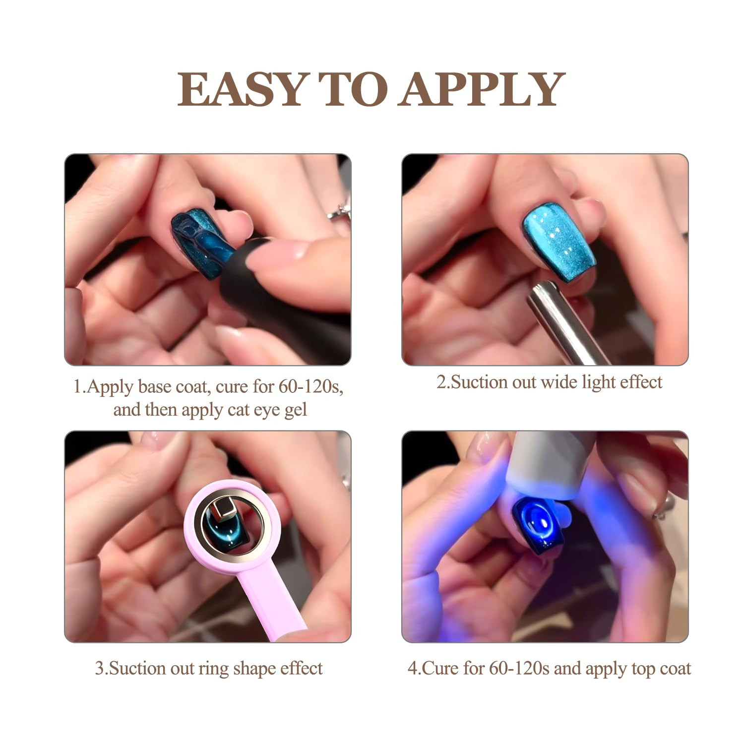 New Ring-Shaped Cat Eye Magnet for Nails, 2-In-1 Circle Nail Magnet Tool | Hollo