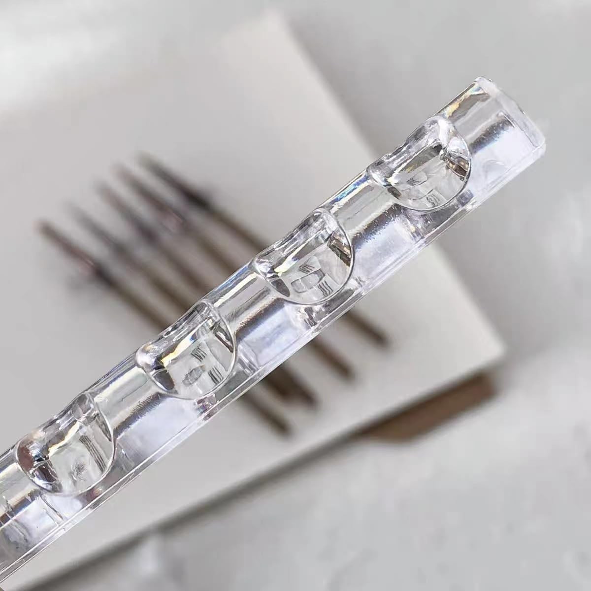 4 Pack Crystal Bar Pen & Brush Holder Stand for Nail Art Painting Manicure Tools
