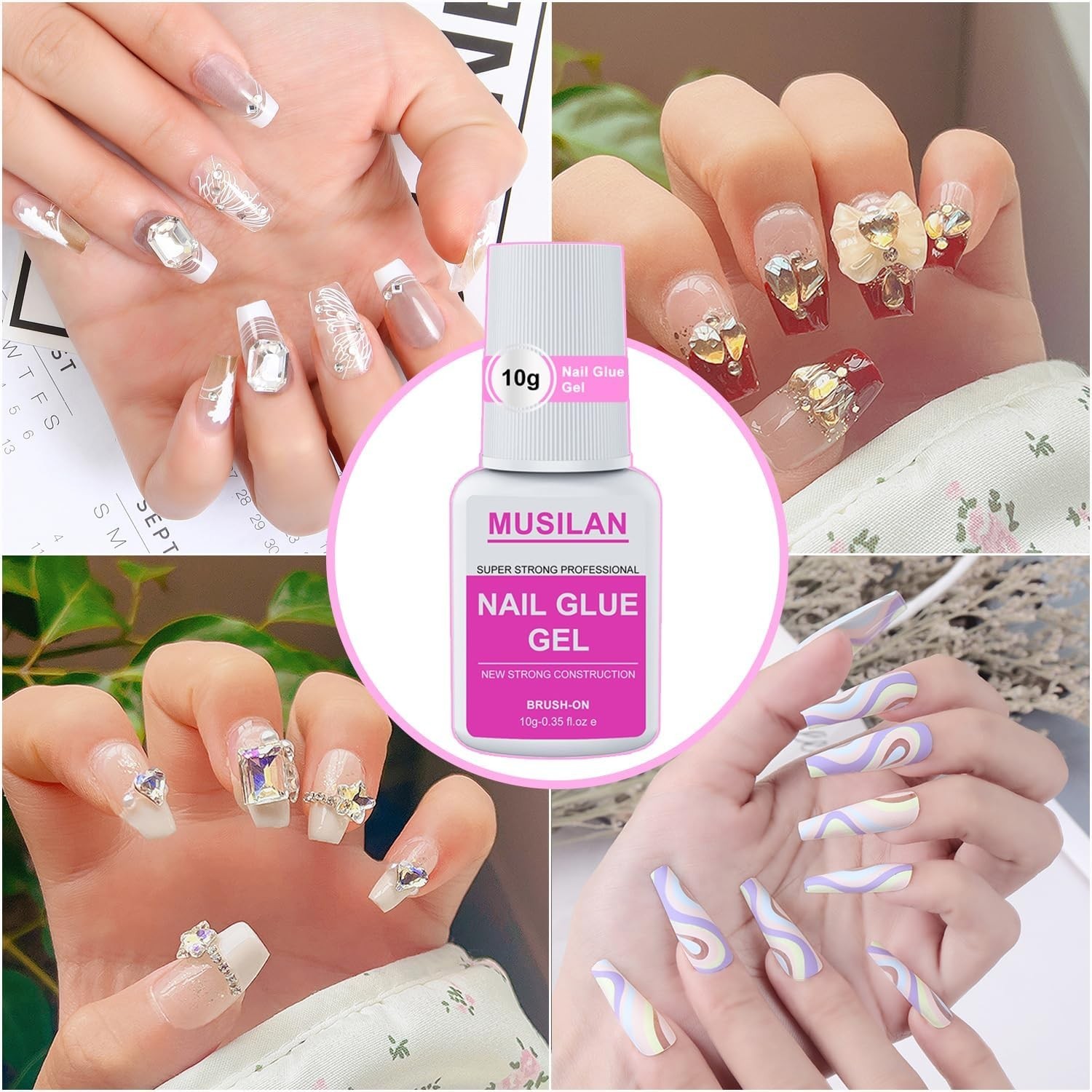 New Upgrade Nail Glue and Glue Remover Kit,Super Strong Nail Gel for Press On Ac