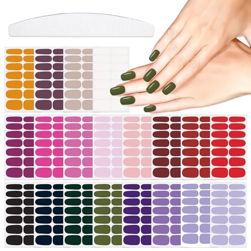 20 Sheets 280 Pieces Solid Nail Polish Strips for Women Girls, Style 3