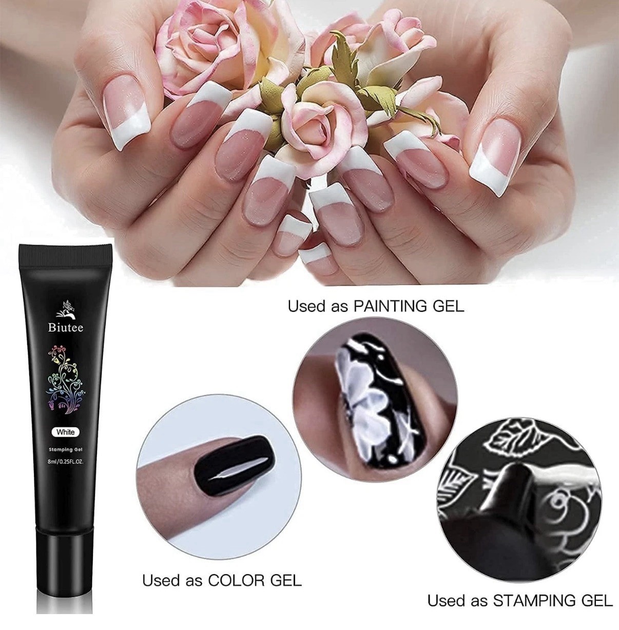 Stamping Nail Polish Gels, 12 Colors Stamping Gels 0.25 Fl Oz Soak off Printed G