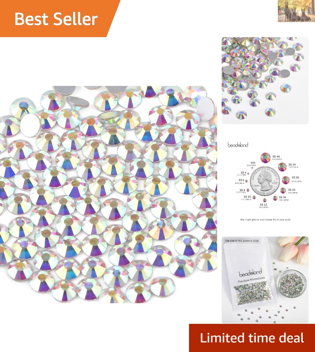 Versatile 1440pcs Crystal AB Rhinestones SS20 for Stunning Nail & Craft Designs