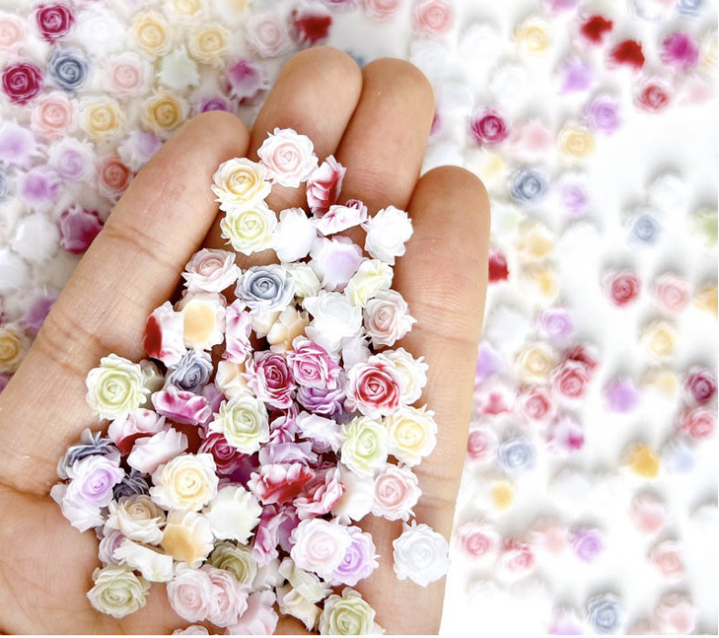Red Pink Nail Art Jewelry Charms Mixing Collection Rose Flower Decor 20Pcs NH25