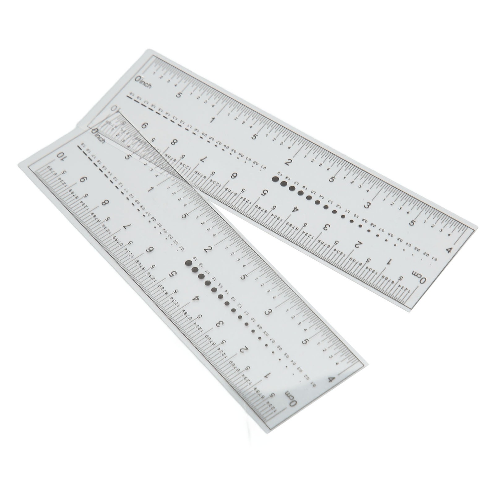 PVC 10PCS Fake Nails Measuring Ruler Transparent Art