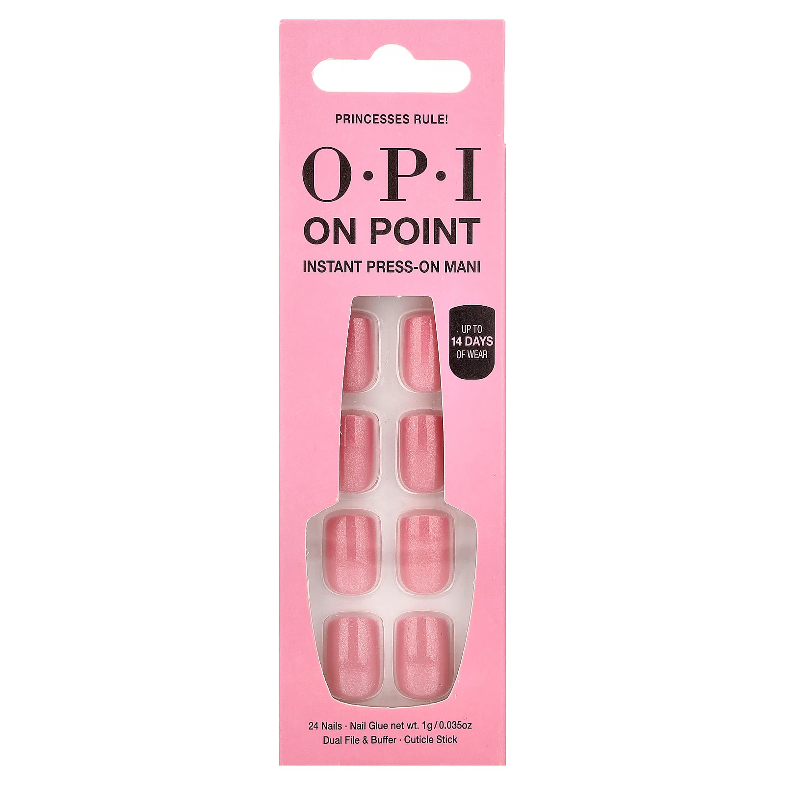 On Point, Instant Press-On Mani, Short Length, Princesses Rule!, 27 Piece Kit