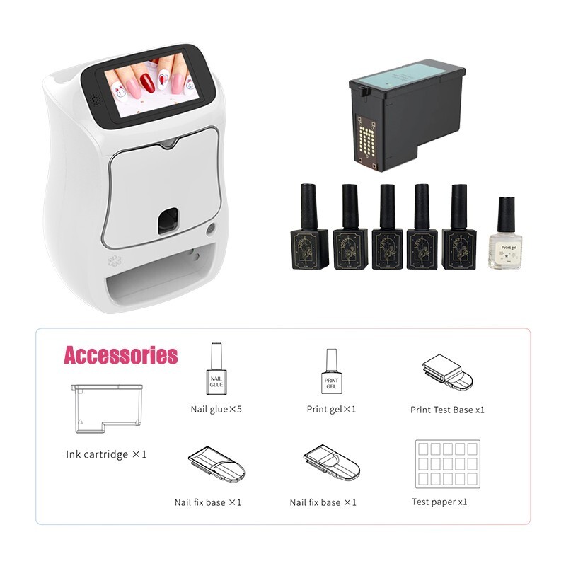 Touch Screen 3D Nail Printer Machine Mobile DIY Nail Art Printer With Gel Dryer