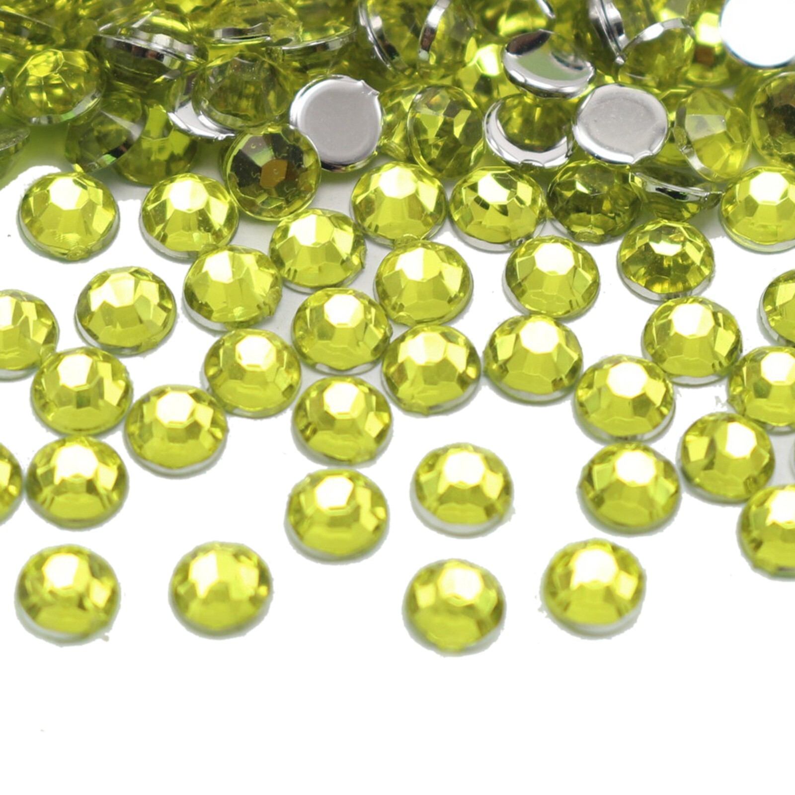 2000 Light Green Crystal Acrylic Round Faceted Flatback Rhinestone Gem 4mm SS16