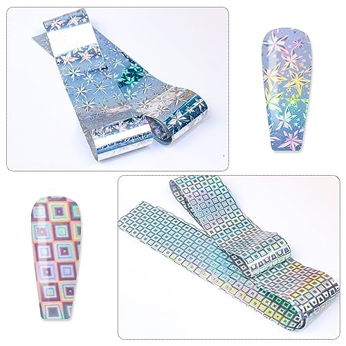 Metallic Silver Laser Holographic Nail Foil Transfer – Metallic Silver Style